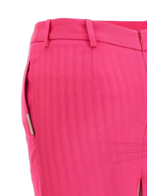 The Attico asymmetric stripe midi skirt - Pink