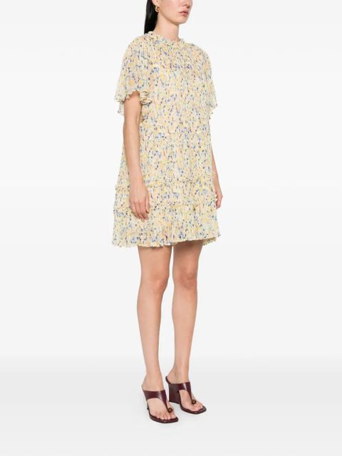 Ulla Johnson Rylan ruffled floral mini dress - Neutrals
