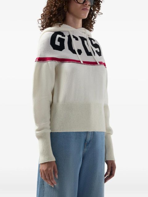 GCDS logo hooded jumpers - Neutrals