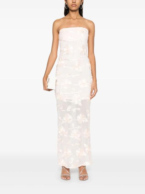 ROTATE BIRGER CHRISTENSEN floral-mesh maxi dress - Pink
