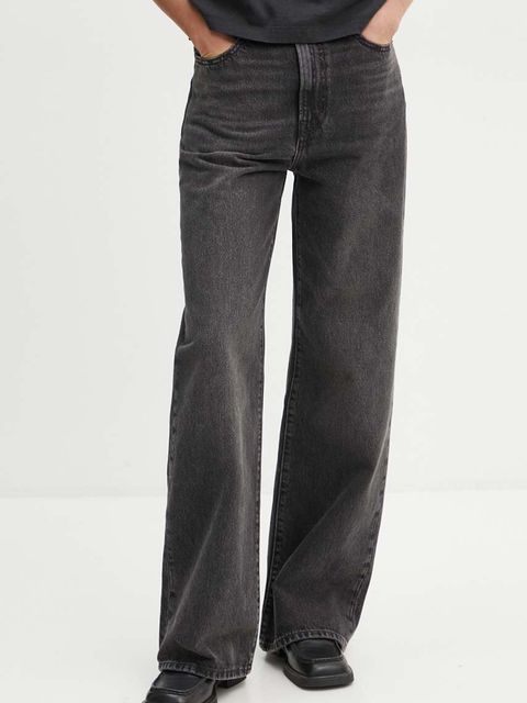 Levi's jeansy RIBCAGE WIDE LEG damskie kolor szary - zdjęcie produktu nr 1