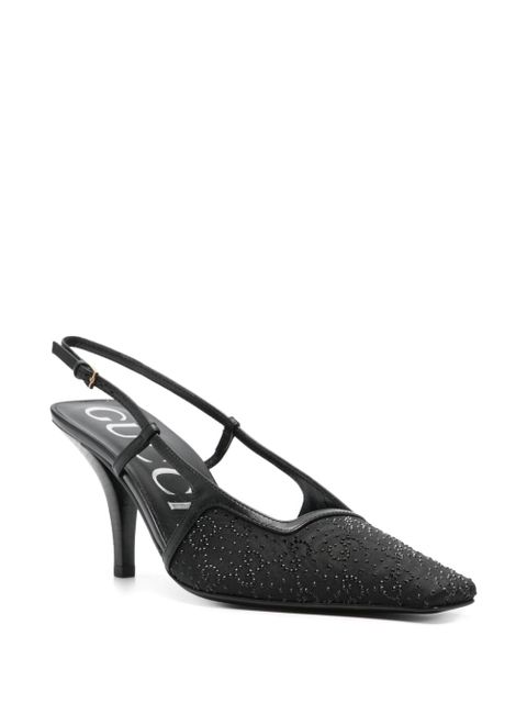 Gucci 85mm GG-crystal moire pumps - Black