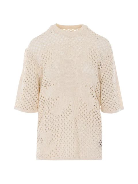 Zadig&Voltaire embroidered open-knit T-shirt - Neutrals - zdjęcie produktu nr 1