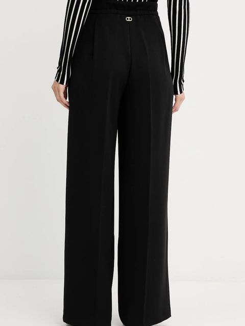 Twinset spodnie damskie kolor czarny szerokie high waist 252TF2011 - zdjęcie produktu nr 2