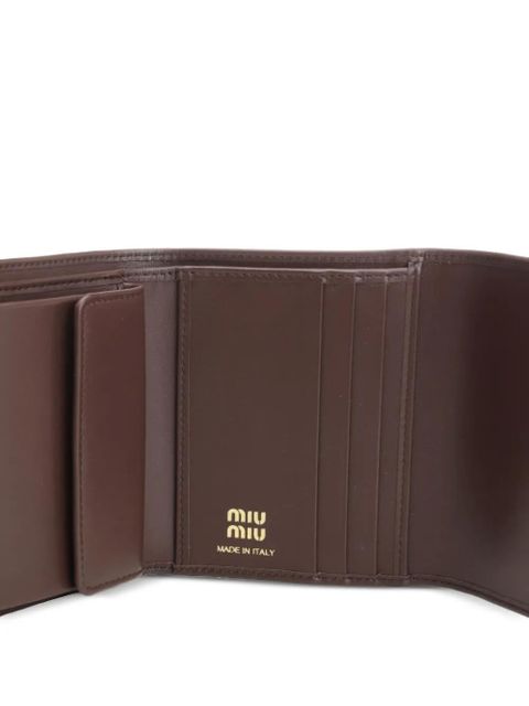 Miu Miu logo-plaque leather wallet - Brown