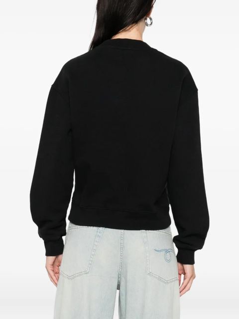 Axel Arigato Loops embroidered-detail crew-neck sweatshirt - Black