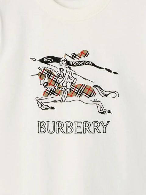 Burberry equestrian knight design cotton T-shirt - White