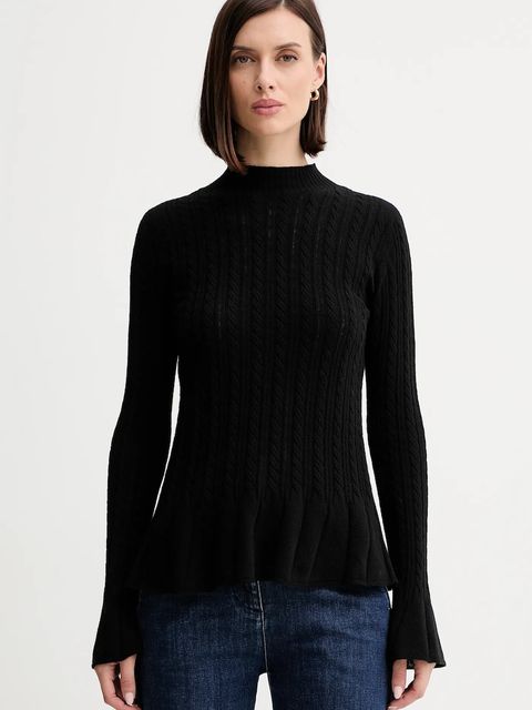 Twinset sweter z wełną damski kolor czarny lekki 252TP3321 - zdjęcie produktu nr 1