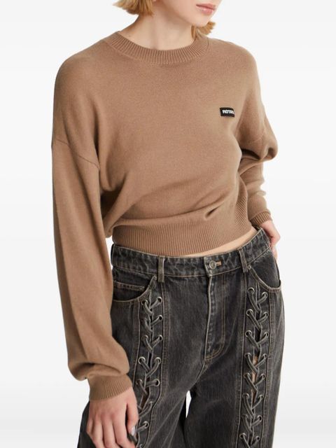 ROTATE BIRGER CHRISTENSEN crew-neck merino-cashmere sweater - Brown - zdjęcie produktu nr 2