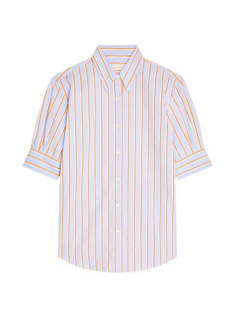 DRIES VAN NOTEN cuffed striped cotton shirt - Blue - zdjęcie produktu nr 1