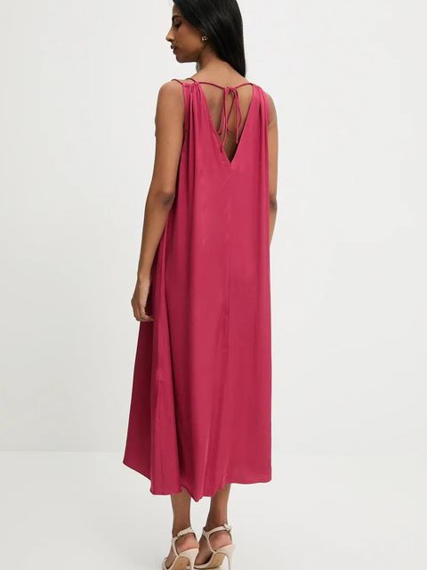 Answear.LAB sukienka kolor bordowy midi prosta