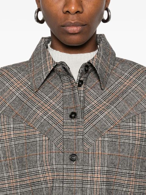 PINKO checked panelled shirt - Grey