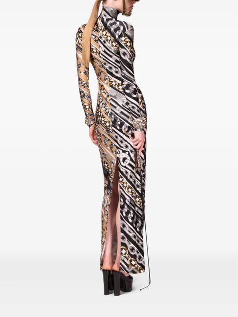 AREA chain link-print dress - Black