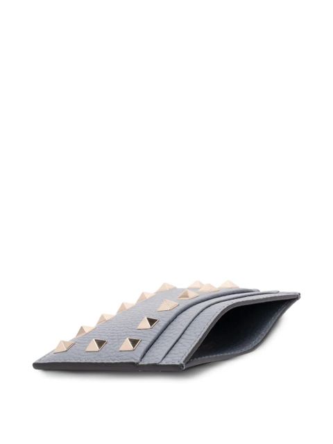Valentino Garavani Rockstud leather card holder - Grey