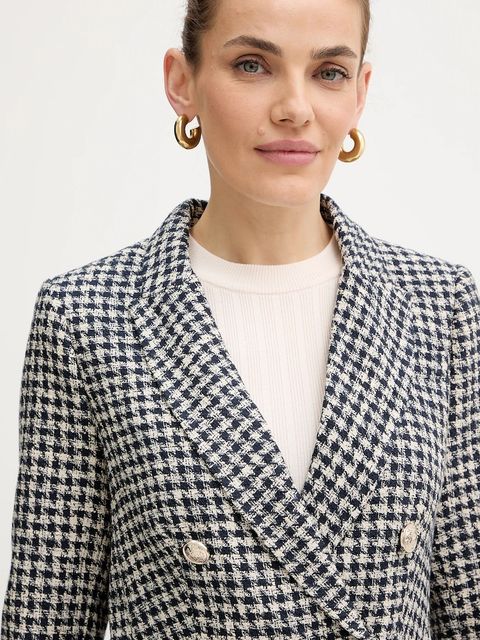 Morgan marynarka kolor beżowy jednorzędowa wzorzysta VJEAN.F