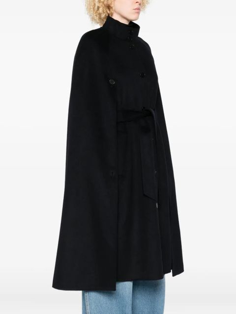 Maje cape wool-blend coat - Blue