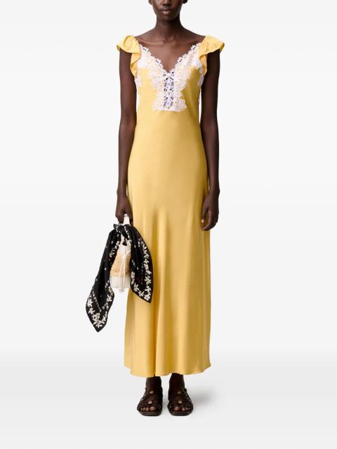 Claudie Pierlot lace-trim ruffled dress - Yellow - zdjęcie produktu nr 2