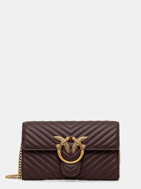 Pinko torebka skórzana kolor brązowy 100062 A0GK - zdjęcie produktu nr 1