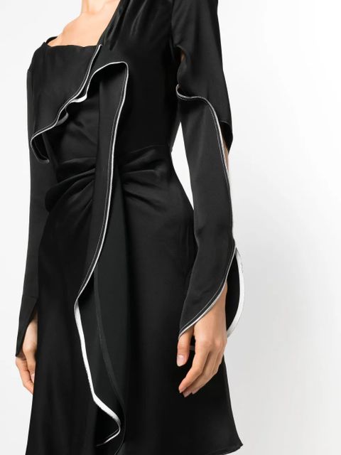 Victoria Beckham asymmetric draped midi dress - Black