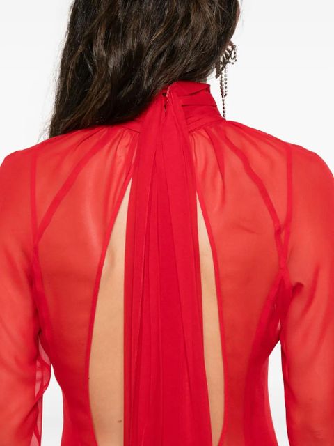 Blumarine high-neck long-sleeve dress - Red