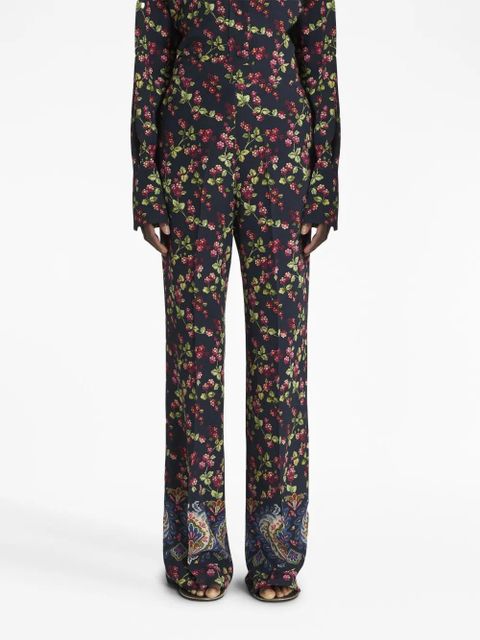 ETRO floral-print straight-leg trousers - Black - zdjęcie produktu nr 2
