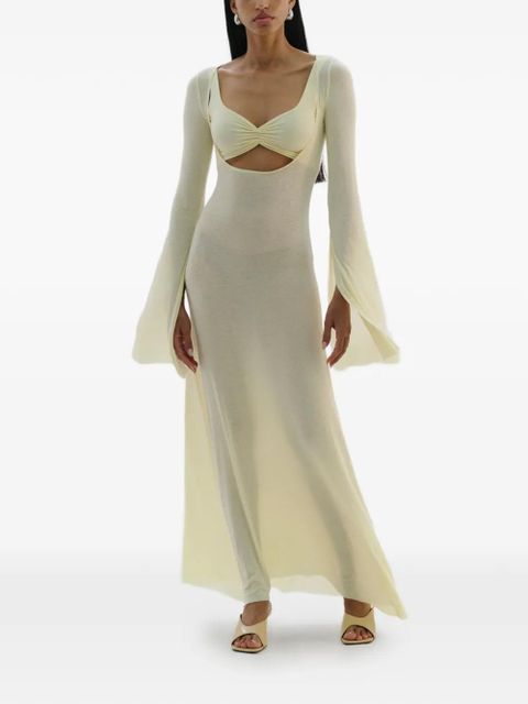 MANURÍ Nina flared-detail maxi dress - Neutrals - zdjęcie produktu nr 2