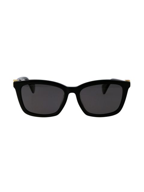 Gucci Eyewear logo-plaque square-frame sunglasses - Black