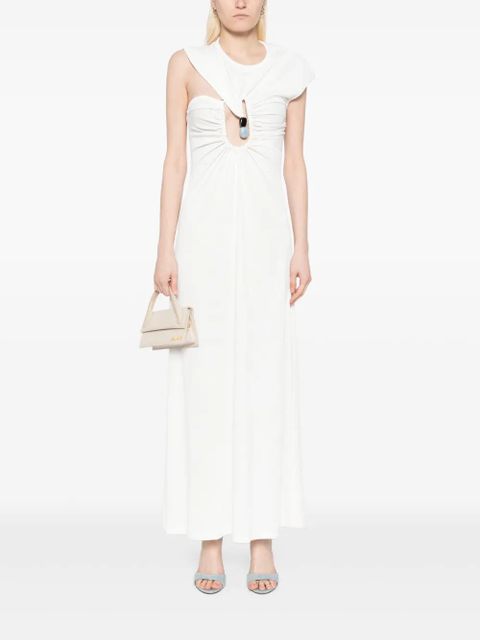 Christopher Esber Helix crystal ribbed tee dress - White - zdjęcie produktu nr 2