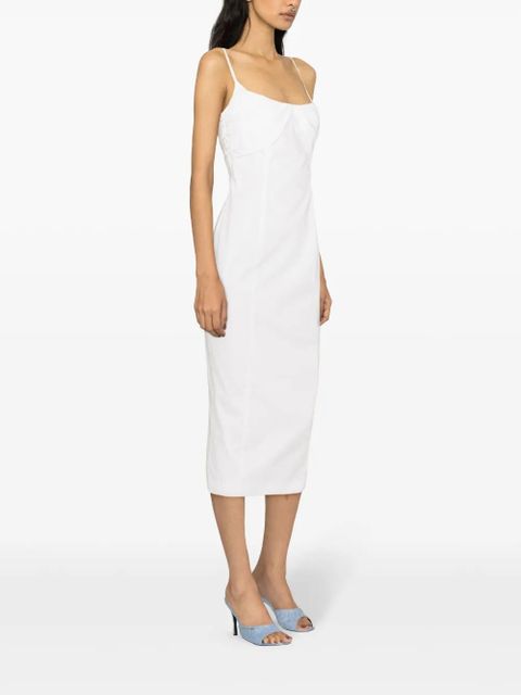 ROTATE BIRGER CHRISTENSEN shirred-panel poplin midi dress - White