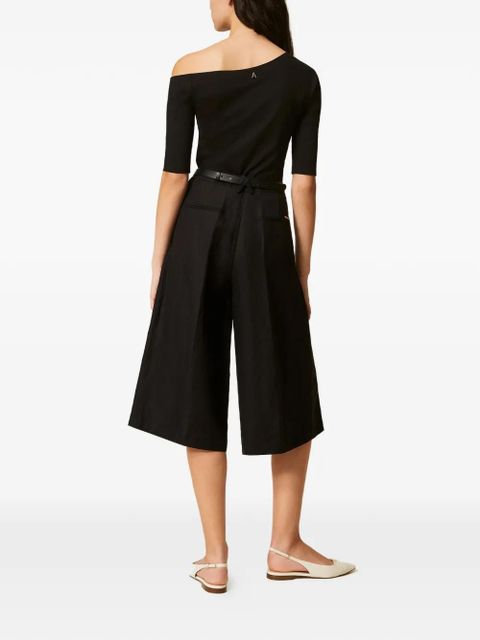 TWINSET pleated Bermuda shorts - Black