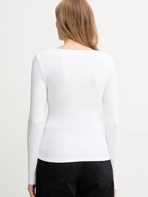 Calvin Klein Jeans longsleeve kolor biały LV047D218G