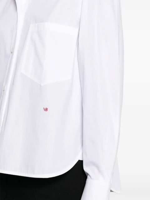 Victoria Beckham logo-embroidered poplin shirt - White