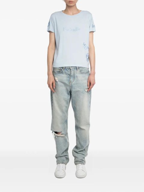 Zadig&Voltaire Alys crystal-embellished T-shirt - Blue - zdjęcie produktu nr 2