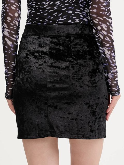 Karl Lagerfeld Jeans spódnica welurowa kolor czarny mini prosta A4W12003