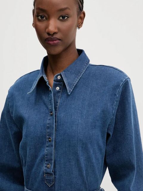 HUGO sukienka kolor niebieski mini prosta 50531140