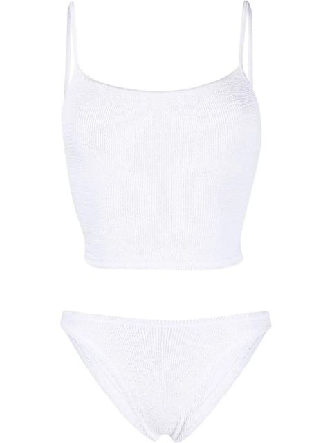 Hunza G Strap crinkle-knit tankini - White - zdjęcie produktu nr 1