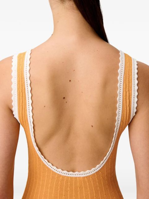 Claudie Pierlot scalloped knitted dress - Orange