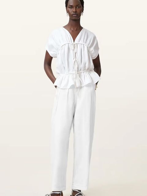 AllSaints bluzka REMY damska kolor biały W105PC