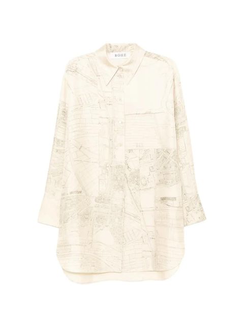 Róhe map-print shirt - Neutrals - zdjęcie produktu nr 1