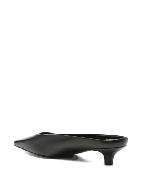 TOTEME square-toe leather mules - Black
