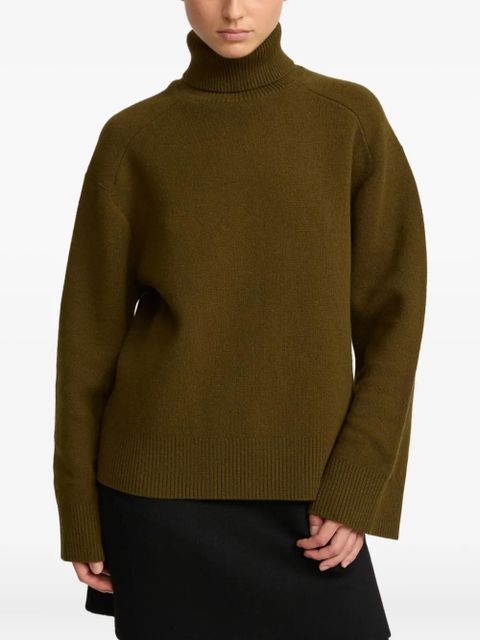 Yves Salomon turtleneck wide-cuff sweater - Green