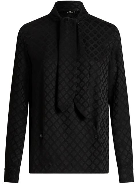 ETRO scarf-collar jacquard shirt - Black - zdjęcie produktu nr 1