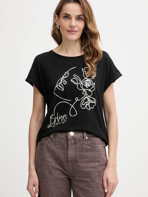 Morgan t-shirt damski kolor czarny DSUCCES - zdjęcie produktu nr 1