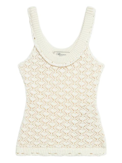 Blumarine lace-stitch knitted top - White - zdjęcie produktu nr 1