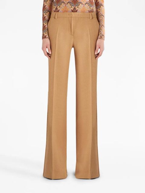 ETRO pressed-crease flared trousers - Brown