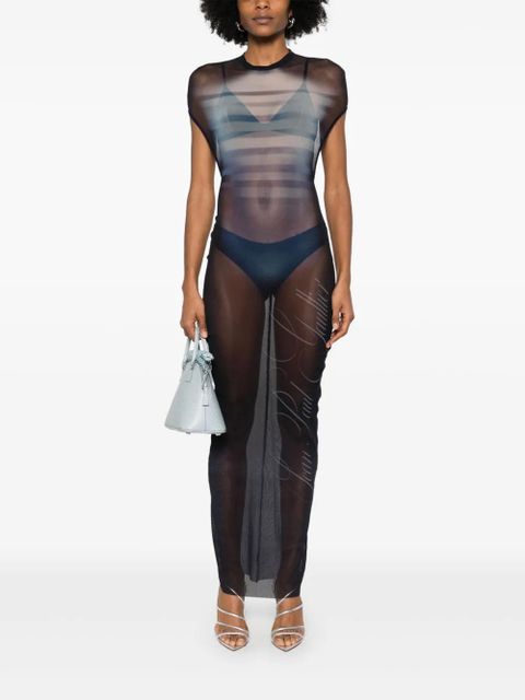 Jean Paul Gaultier sheer maxi dress - Blue