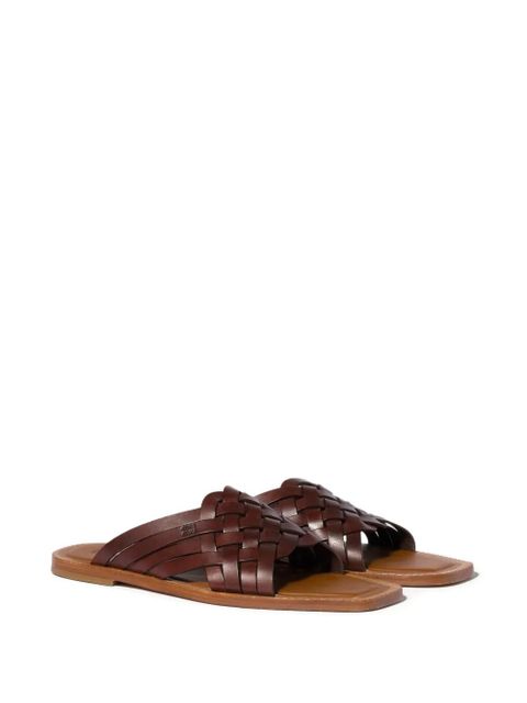 Miu Miu woven leather slides - Brown - zdjęcie produktu nr 2