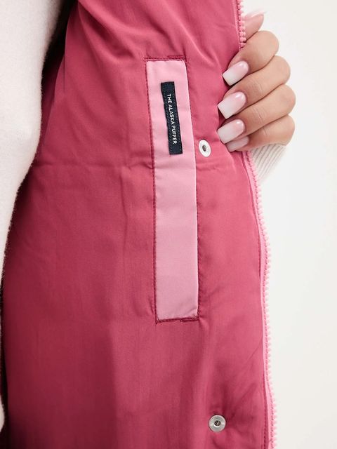 Tommy Jeans bezrękawnik puchowy kolor różowy zimowy DW0DW21627