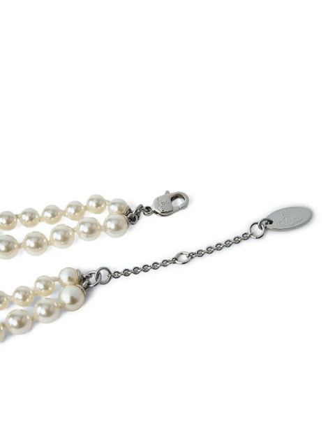 Vivienne Westwood double-pearl orb necklace - Silver
