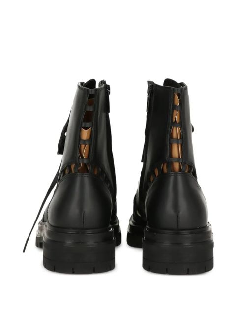 Gianvito Rossi cut-out lace-up boots - Black